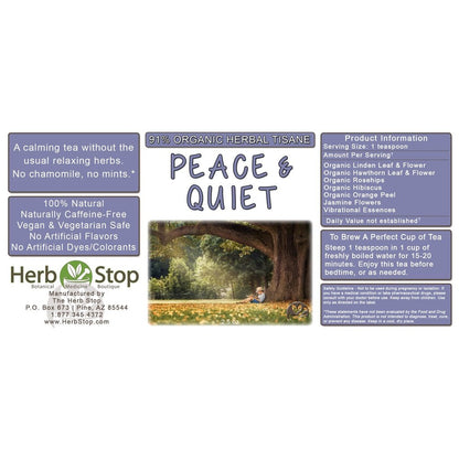 Peace & Quiet Loose Leaf Herbal Tea Label