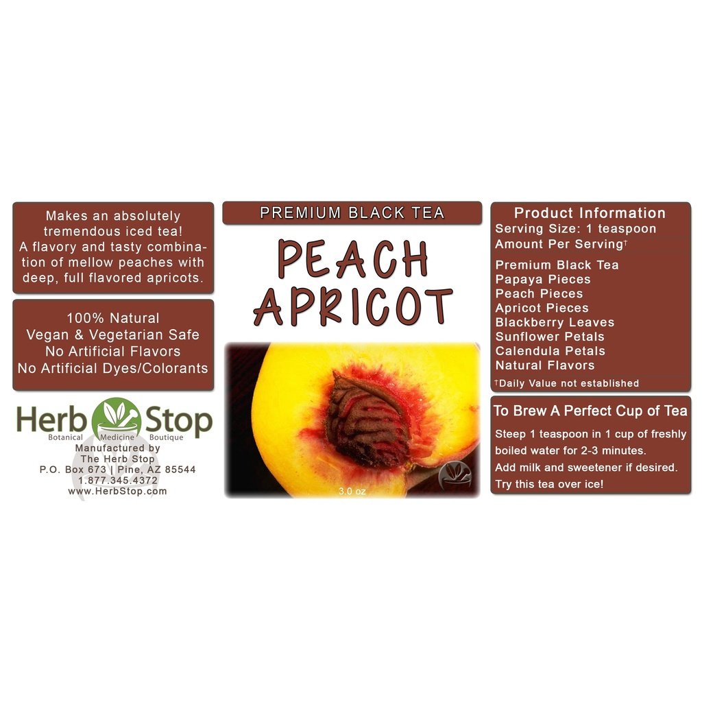 Peach Apricot Loose Leaf Black Tea Label
