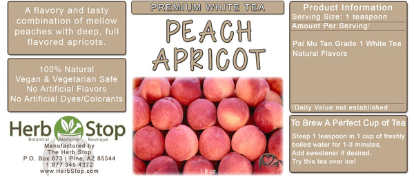 Peach Apricot Loose Leaf White Tea Label