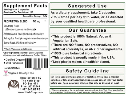 Personal Immunity Capsules Label - Back