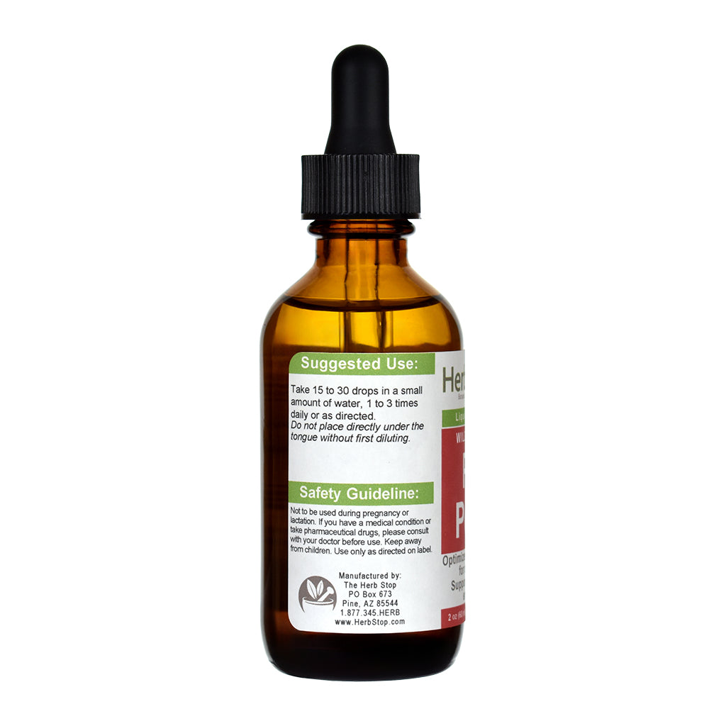 Wild Harvested Pine Pollen Liquid Extract 2 oz Bottle - Left