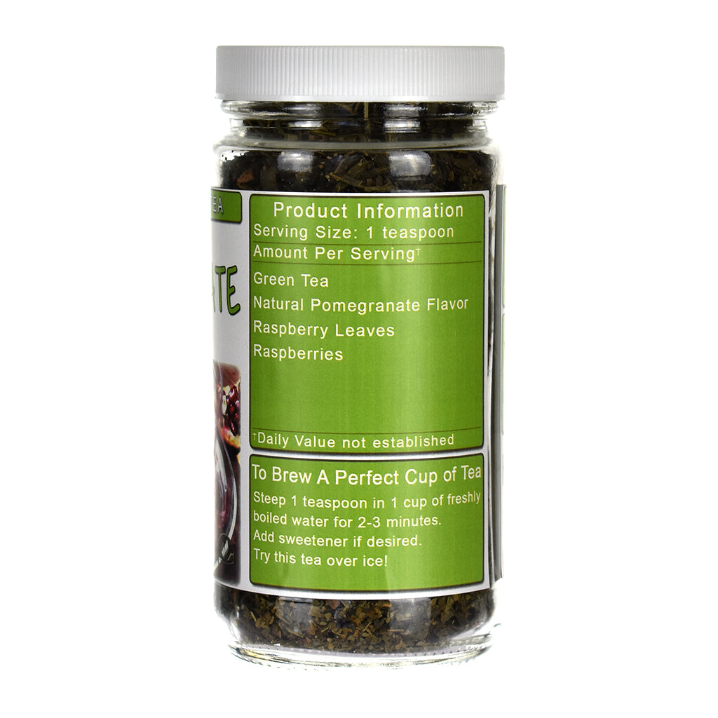 Pomegranate Loose Leaf Green Tea Jar - Right