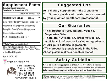 Pros Eaz Capsules Label - Back