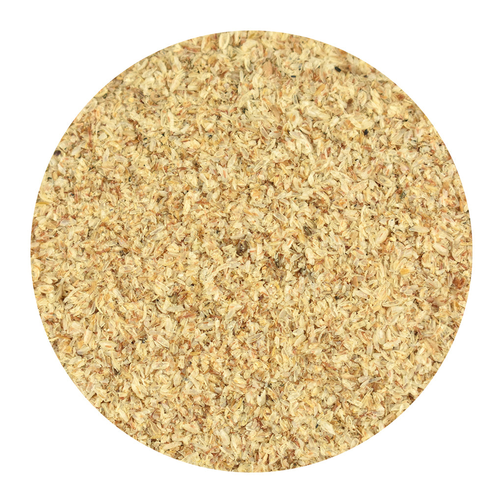 Organic bulk Psyllium Seed Husk on a white background