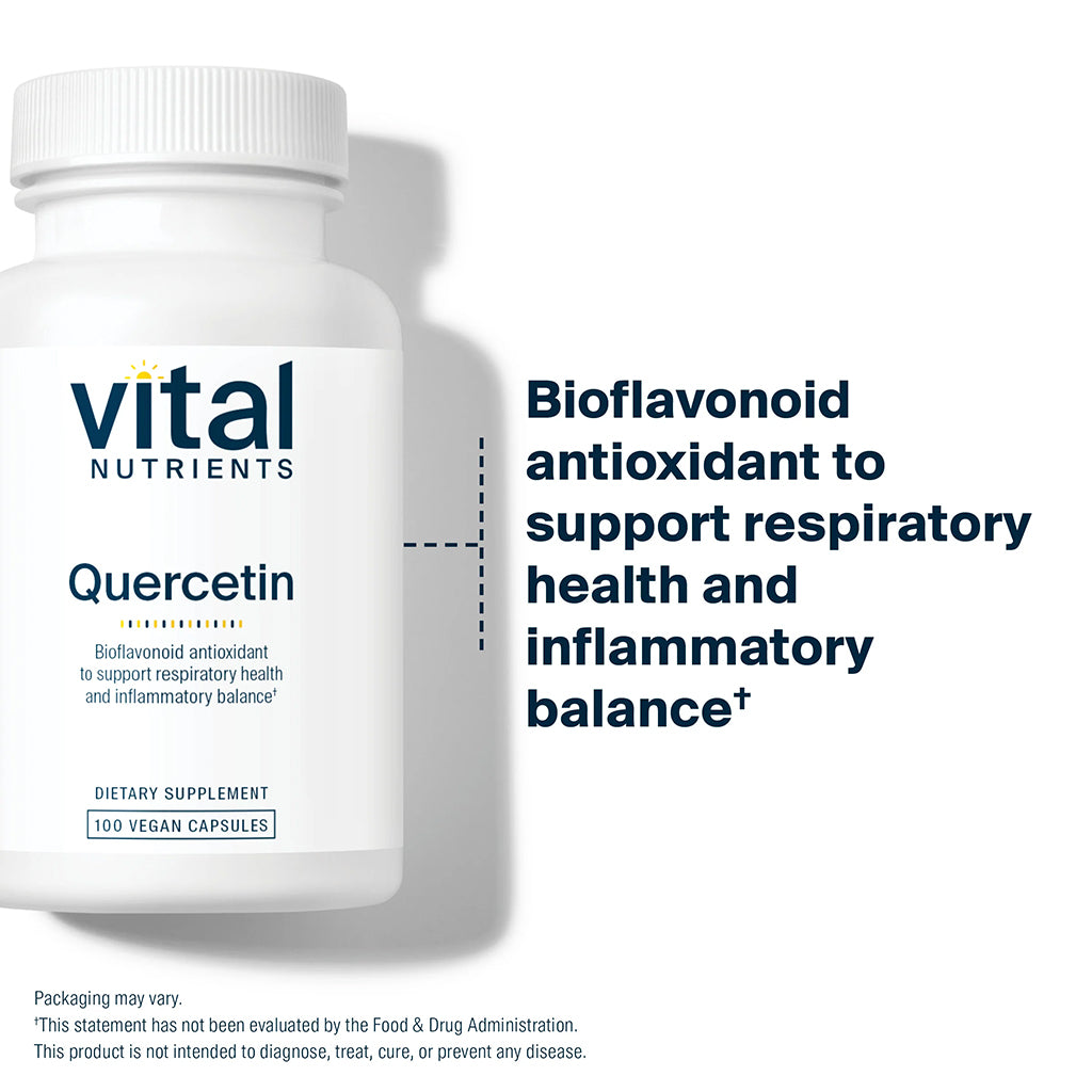 Vital Nutrients Quercetin supplement bottle on a white background