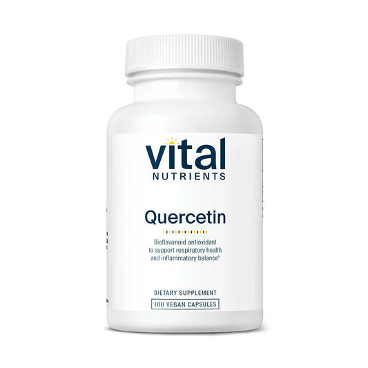 Vital Nutrients Quercetin supplement bottle on a white background