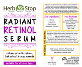 Radiant Retinol Serum Label