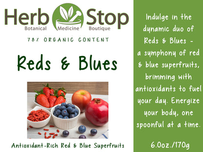 Organic Reds & Blues Fruit Powder - Label