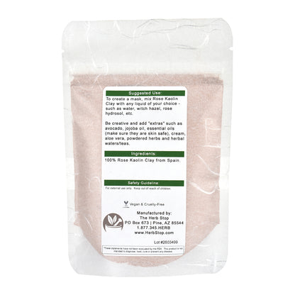 Rose Kaolin Clay Bag - back