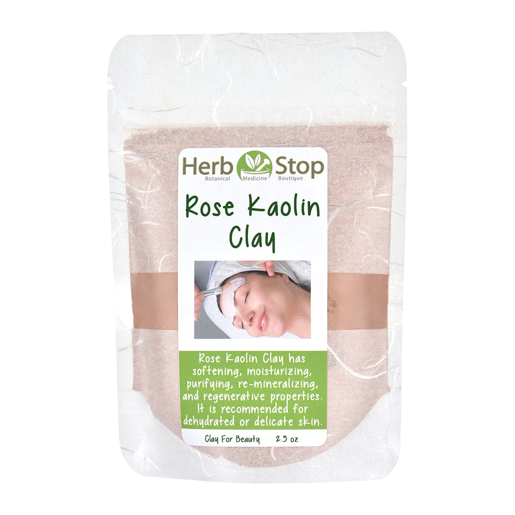 Rose Kaolin Clay Bag on a white background