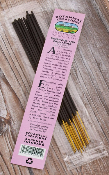 Rosewood and Palmarosa Incense by Botanical Creations