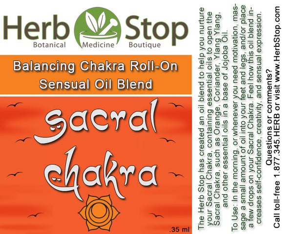 Sacral Chakra Aromatherapy Roll-On Label