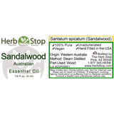 Australian Sandalwood Essential Oil Label