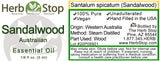 Australian Sandalwood Essential Oil Label