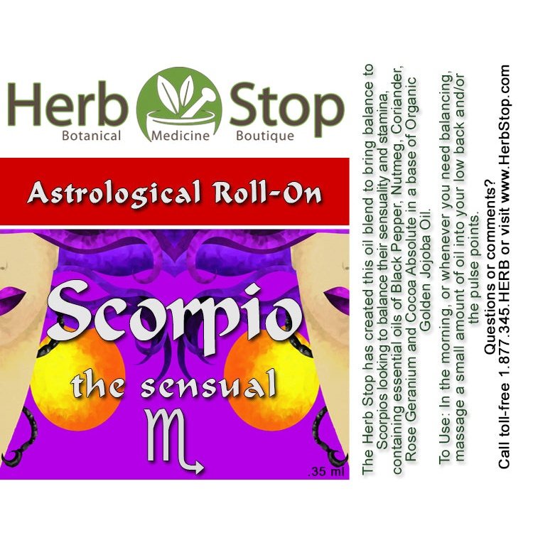 Scorpio Aromatherapy Roll-On Label