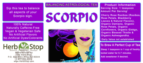 Scorpio Loose Leaf Astrological Tea Label