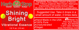 Shining Bright Vibrational Essence Label