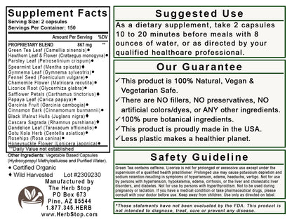 Slim Support Capsules Label - Back