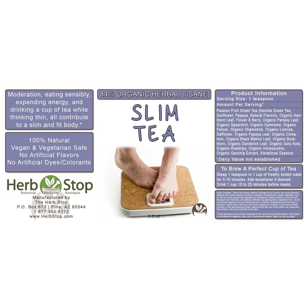 Slim Tea Loose Leaf Herbal Tea Label