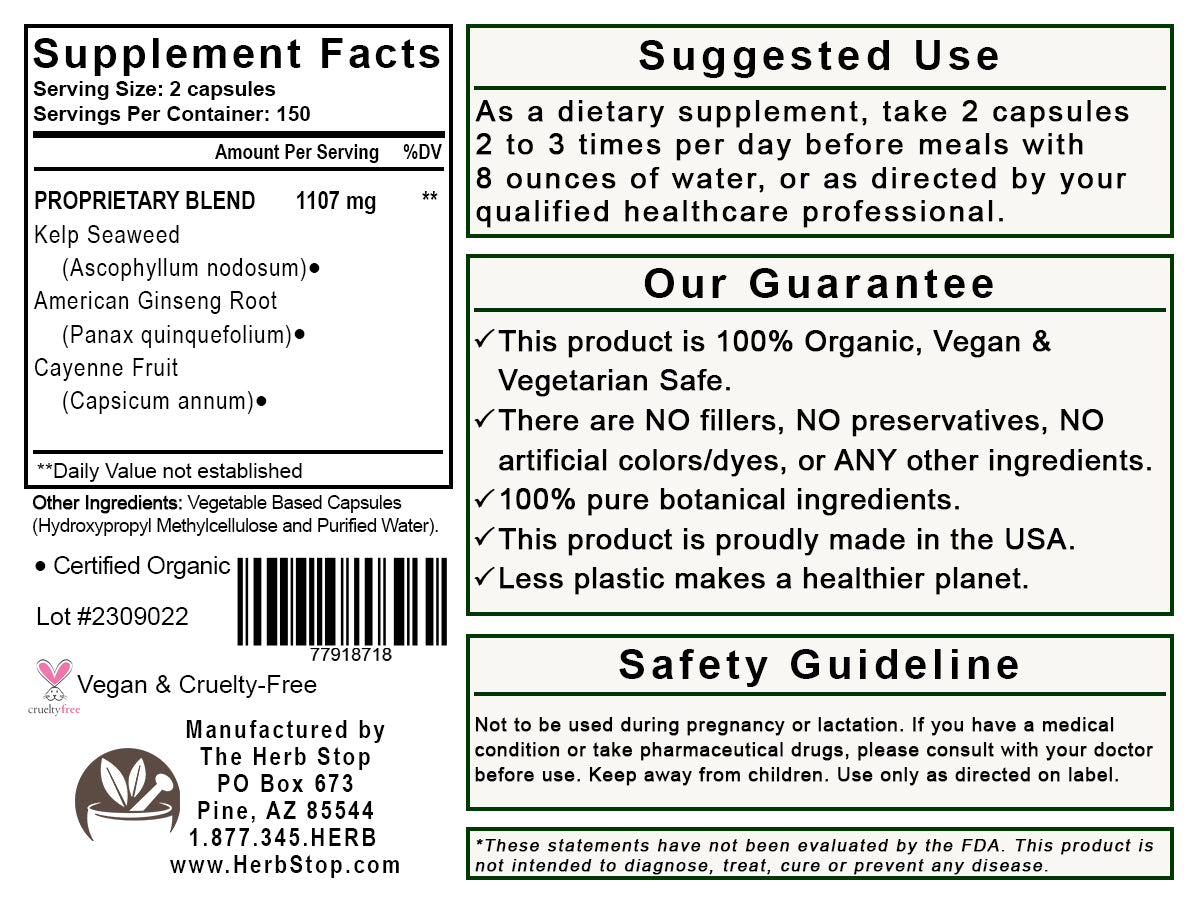 Slim & Fit Capsules Label - Back
