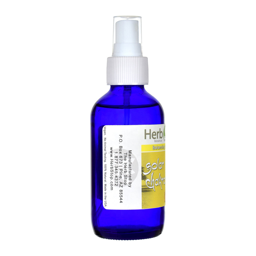 Solar Plexus Chakra spray bottle left side of the label on a white background