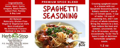 Spaghetti Seasoning Label