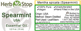 Spearmint USA Essential Oil Label