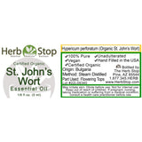 Organic St. John's Wort Essential Oil Label