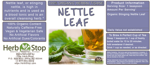 Organic Nettle Leaf Loose Herbal Tea Label