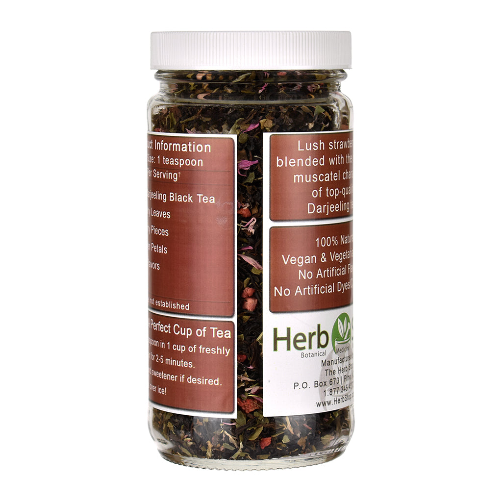 Strawberry Darjeeling Loose Leaf Black Tea Jar - Back