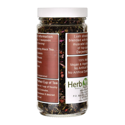 Strawberry Darjeeling Loose Leaf Black Tea Jar - Back