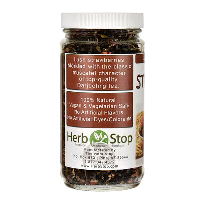 Strawberry Darjeeling Loose Leaf Black Tea Jar - Left