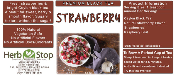 Strawberry Loose Leaf Black Tea Label