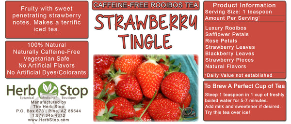 Strawberry Tingle Loose Leaf Rooibos Tea Label