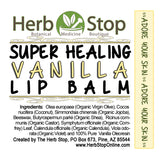 Super Healing Vanilla Lip Balm Label