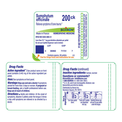 Symphytum officinale 200ck packaging label