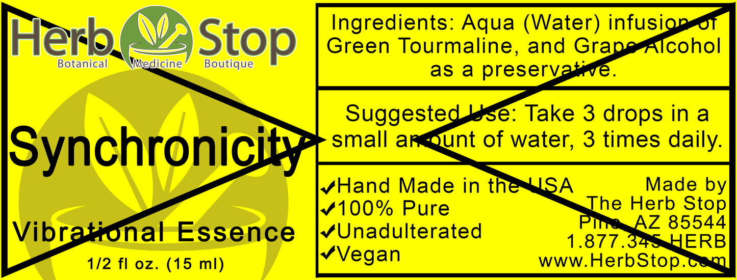 Synchronicity Vibrational Essence Label