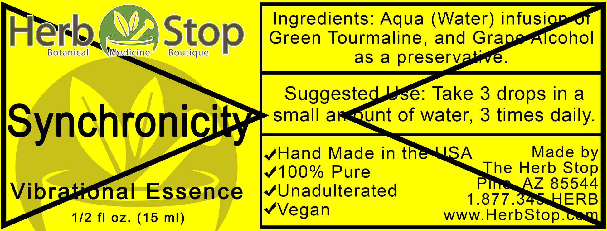 Synchronicity Vibrational Essence Label