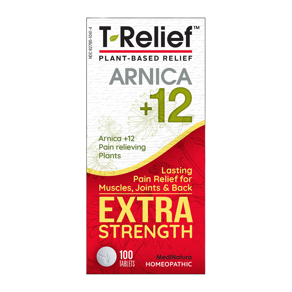 T-Relief Arnica +12 Extra Strength supplement packaging on a white background
