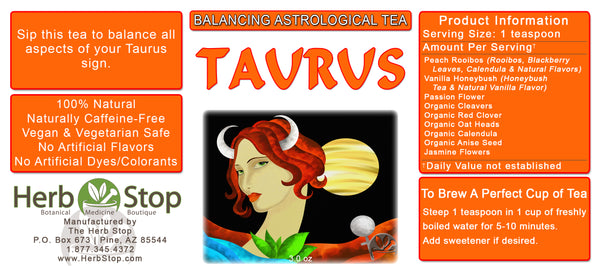 Taurus Loose Leaf Astrological Tea Label