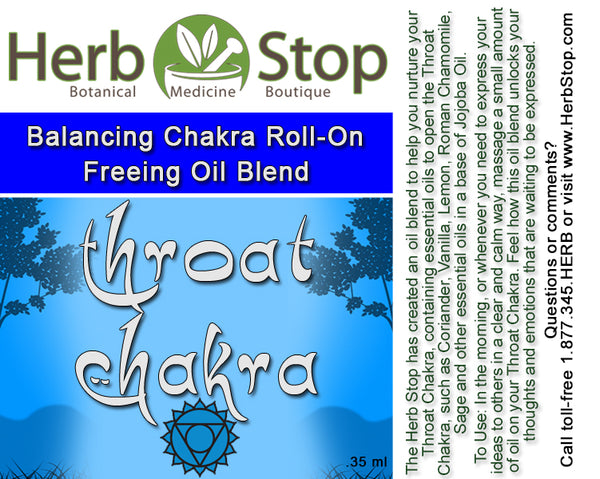 Throat Chakra Aromatherapy Roll-On Label