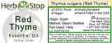 Red Thyme Essential Oil Label