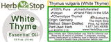 White Thyme Essential Oil Label