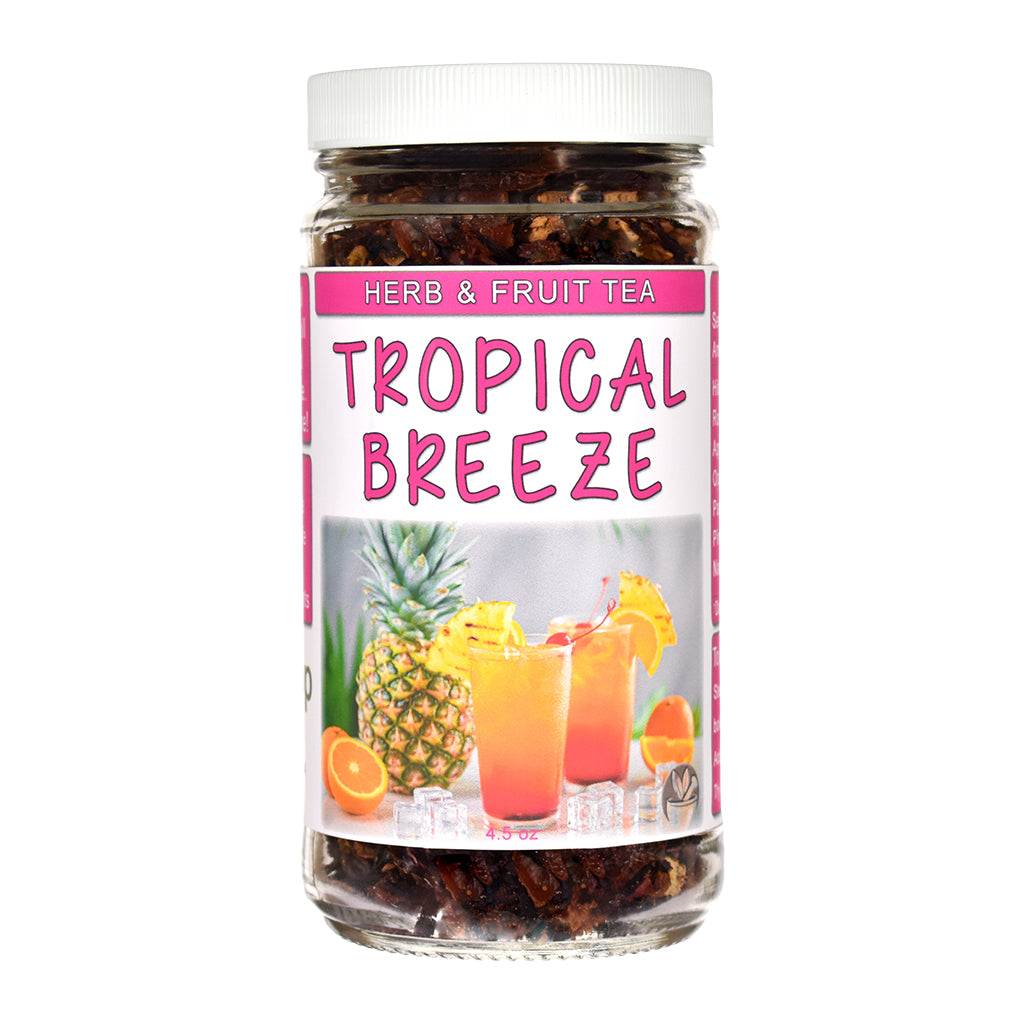 Tropical Breeze Herb & Fruit Tea Jar on a white background