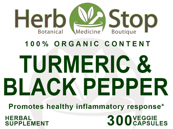 Turmeric & Black Pepper Capsules Label - Front