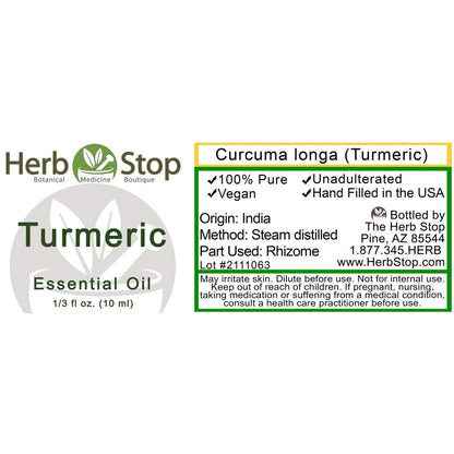 Turmeric Essential Oil Label