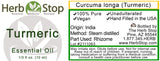 Turmeric Essential Oil Label