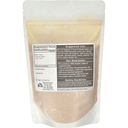 Organic Turmeric Root Powder Bag Back