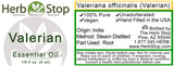 Valerian Essential Oil Label