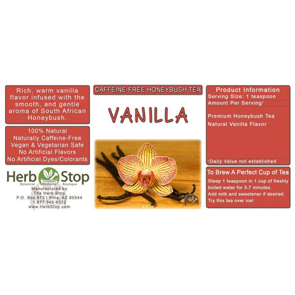 Vanilla Loose Leaf Honeybush Tea Label